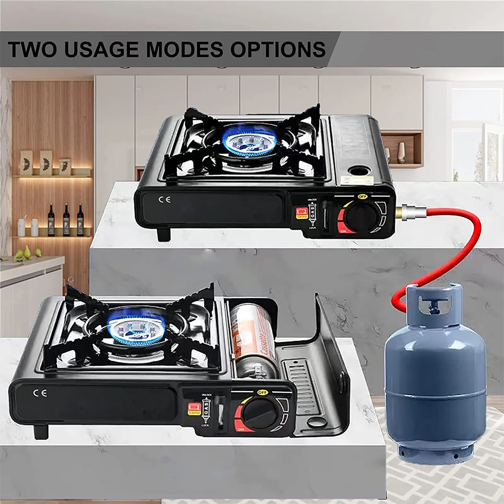 High-Power 3500W Butane Camping Stove with Brass Windproof Cooking Burners