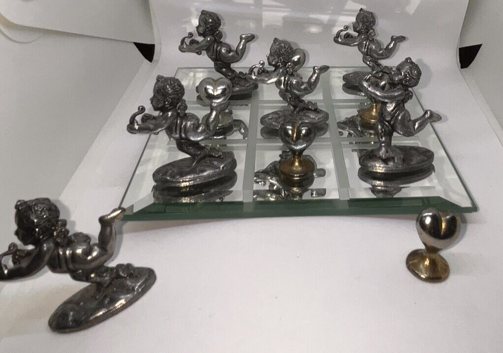 Metzke 1994 Pewter Gold Tone Tic Tac Toe Mirror Board Angels Hearts | eBayeBay HomeMore information - About this item conditionDiners Club