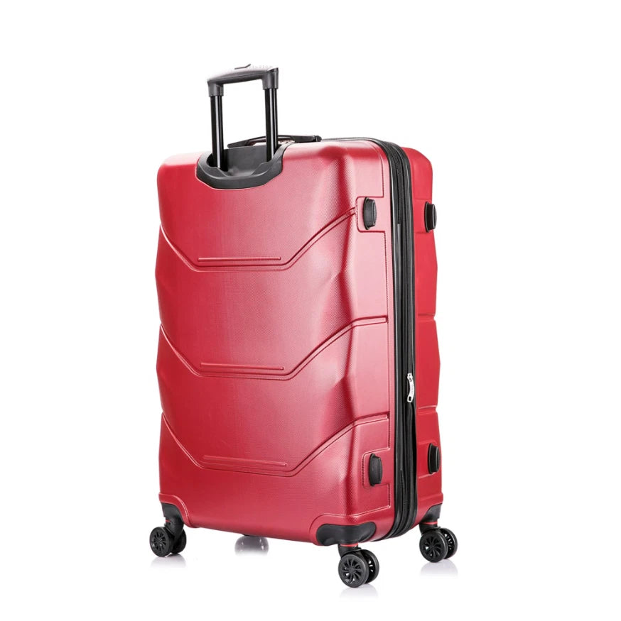 Lightweight 30-inch Red Travel Suitcase Hard Side Luggage with Spinner Wheels