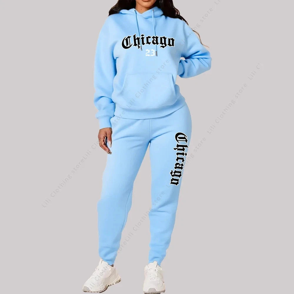 Women's Sets Hoodies Pants 2 Piece Outfits Aesthetic Sportswear Sweatsuit