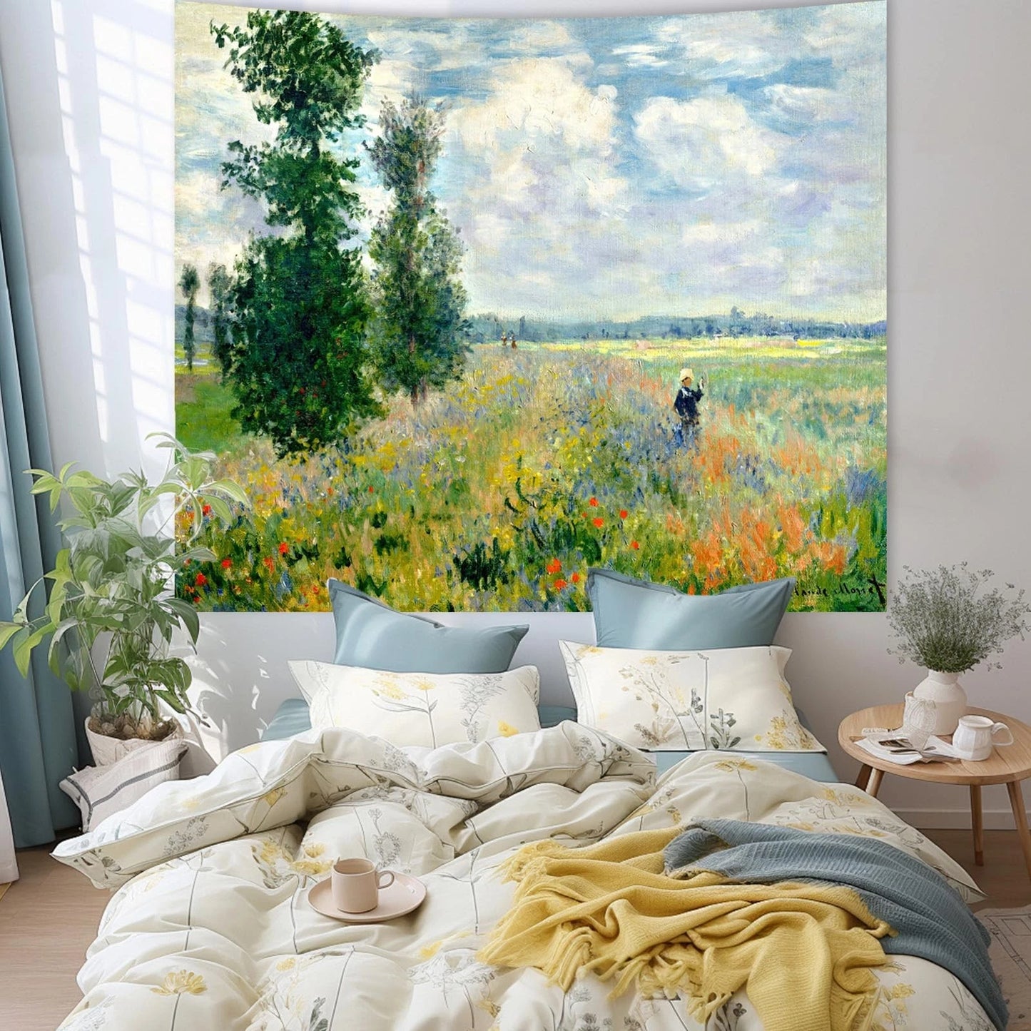Monet Garden Art Poster Tapestry for 60"L x 51"W,