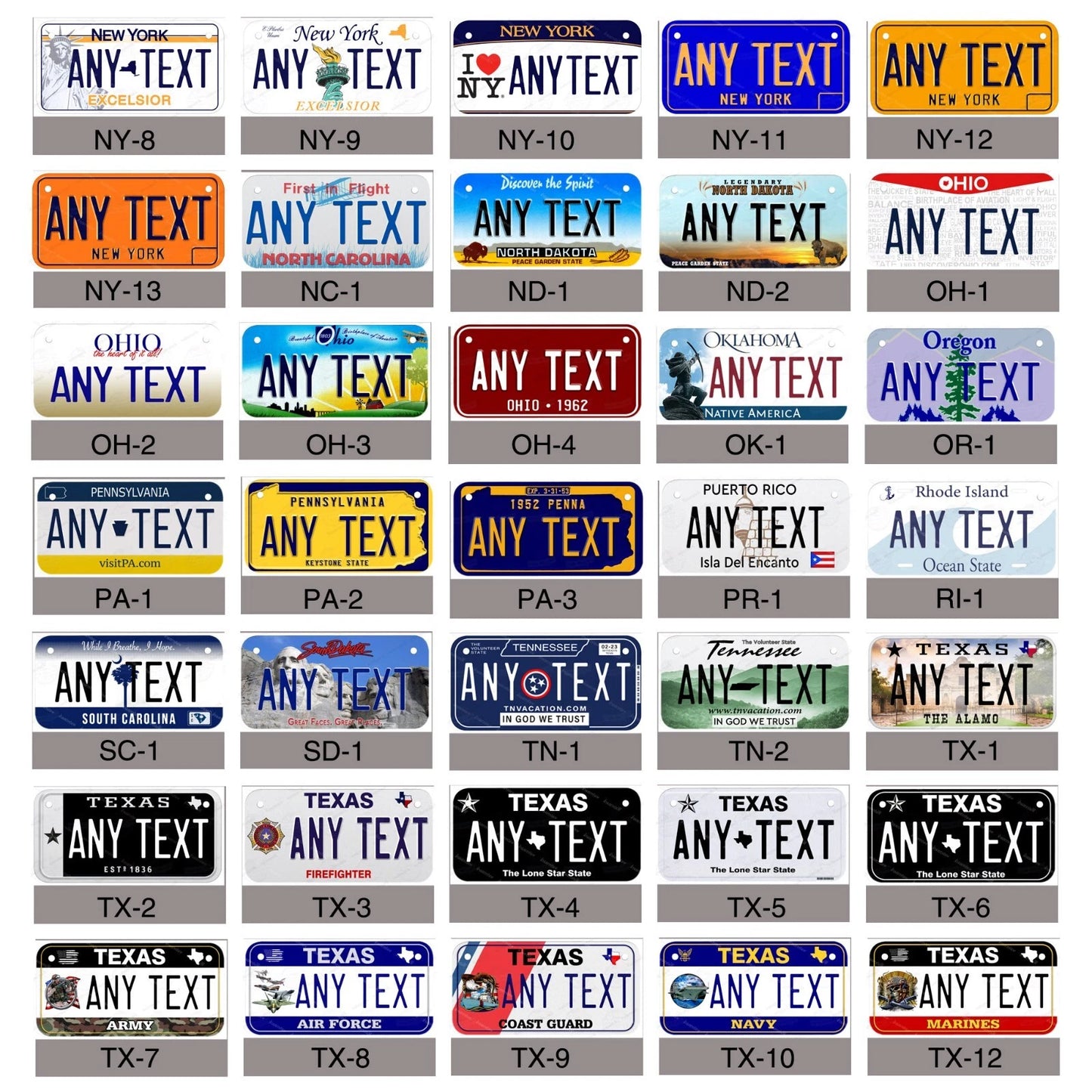 Personalized Any State Kids Mini License Plate Tag for Toys Bicycle Bike etc