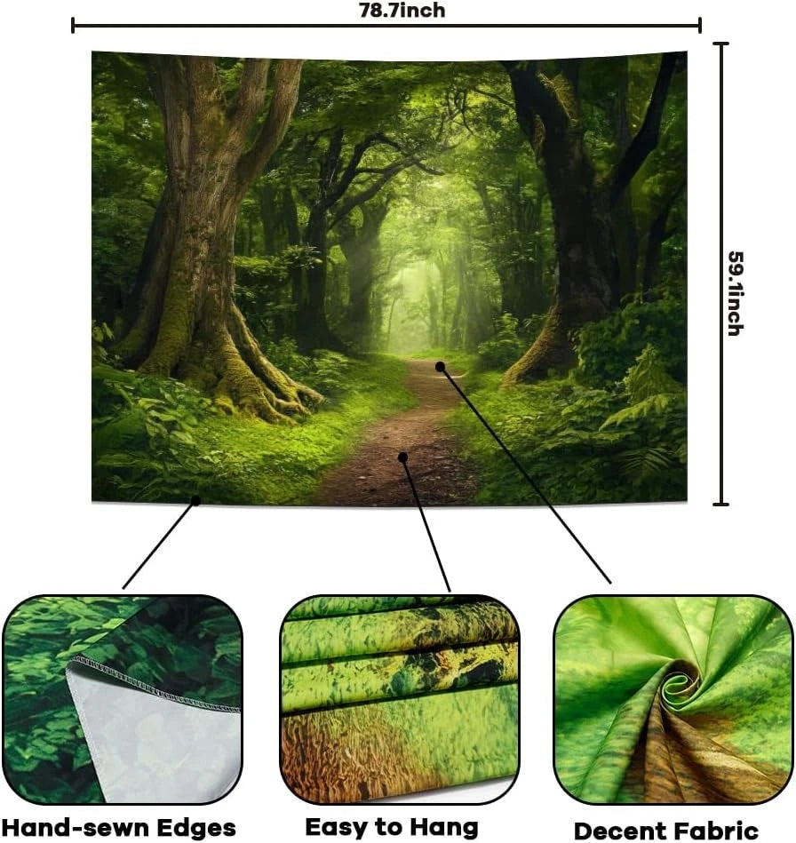 Amtoodopin Forest Tapestry Nature Landscape Tapestries 59.1L x 51.2W,