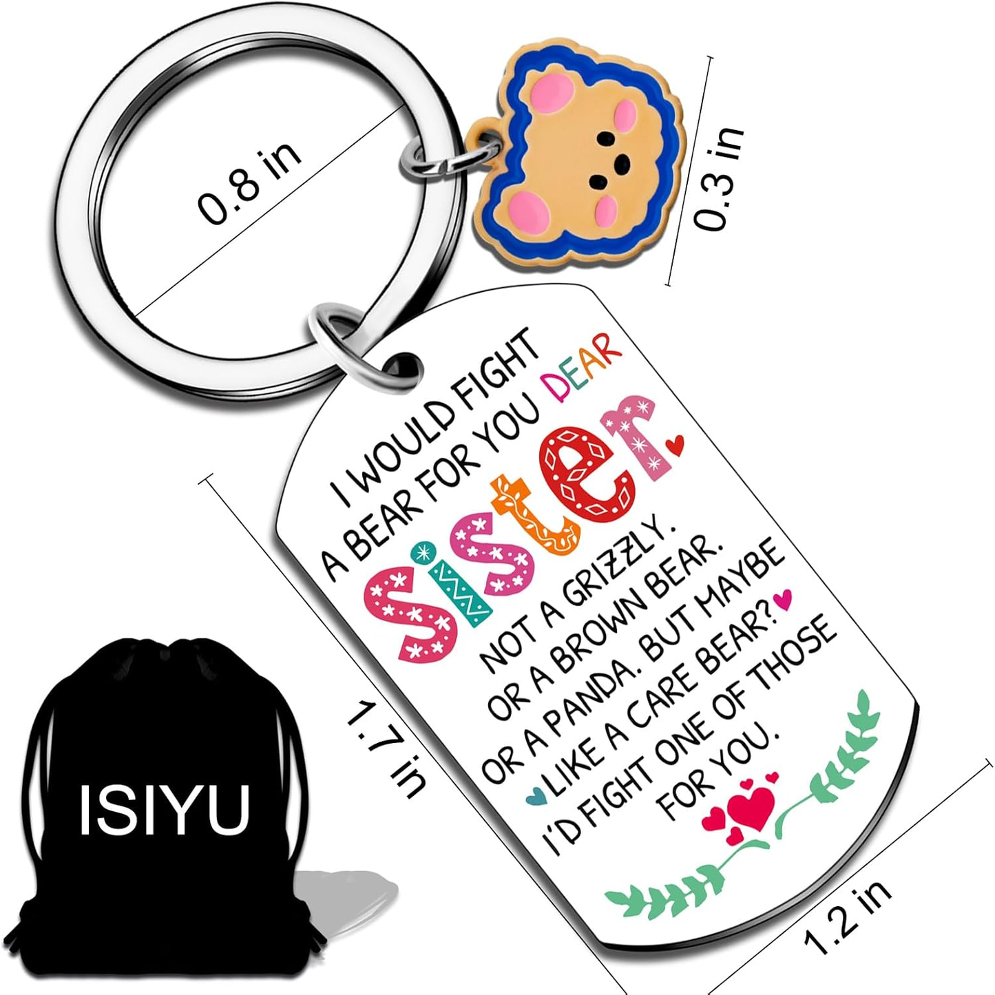 Sister Birthday Ideas for Sisters Women Cute Bear Keychain Birthday Gift for Bes