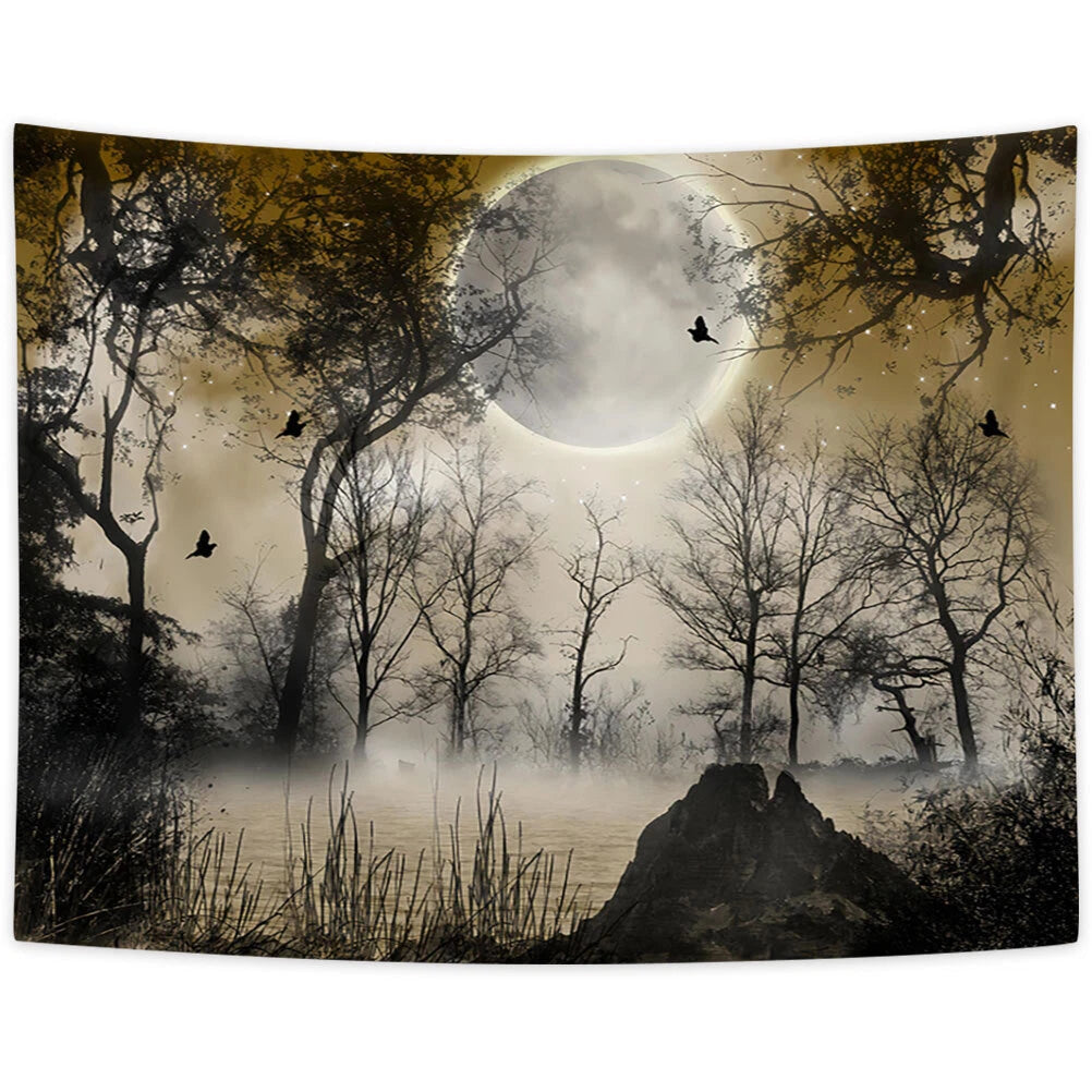 Crow Forest Extra Large Tapestry Wall Hanging Gothic Lake Moon Fabric Art Poster | eBay eBay Homepage Learn more about the item's condition Diners Club