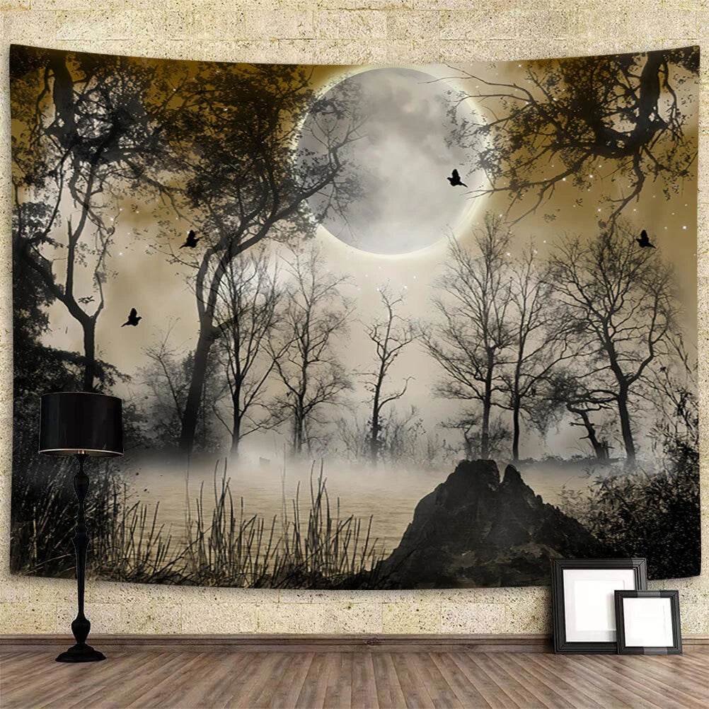 Crow Forest Extra Large Tapestry Wall Hanging Gothic Lake Moon Fabric Art Poster | eBay eBay Homepage Learn more about the item's condition Diners Club