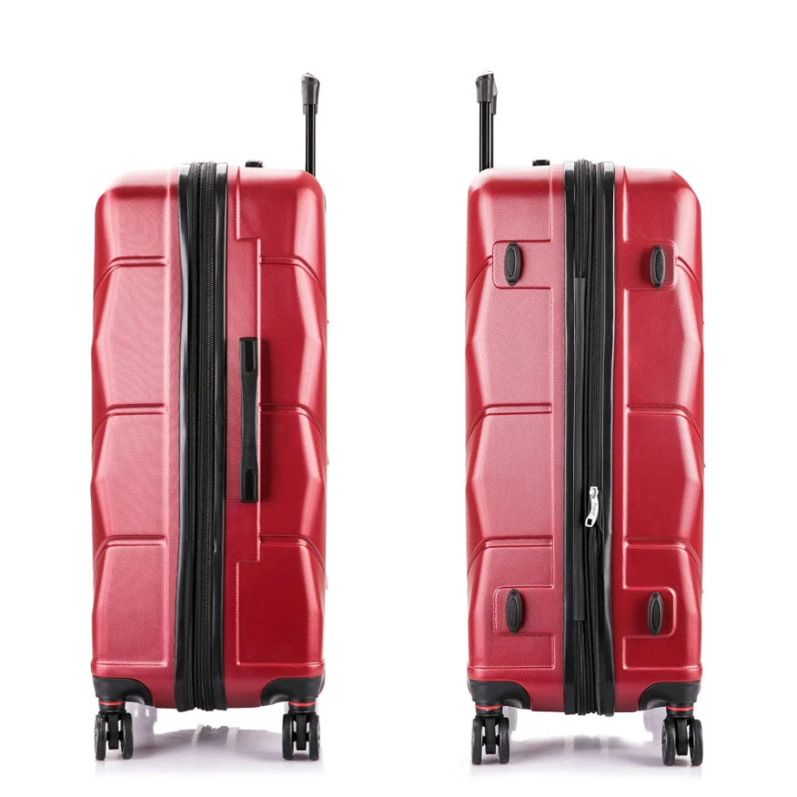 Lightweight 30-inch Red Travel Suitcase Hard Side Luggage with Spinner Wheels
