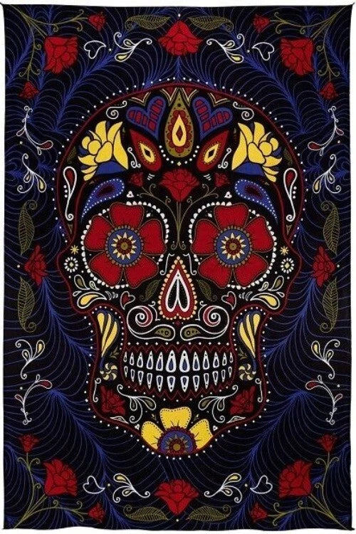 New 3D Black Sugar Skull Bed Cover Tapestry 60X90 Day of the Dead Decor Skulls | eBayeBay HomeMore information - About this item conditionDiners Club