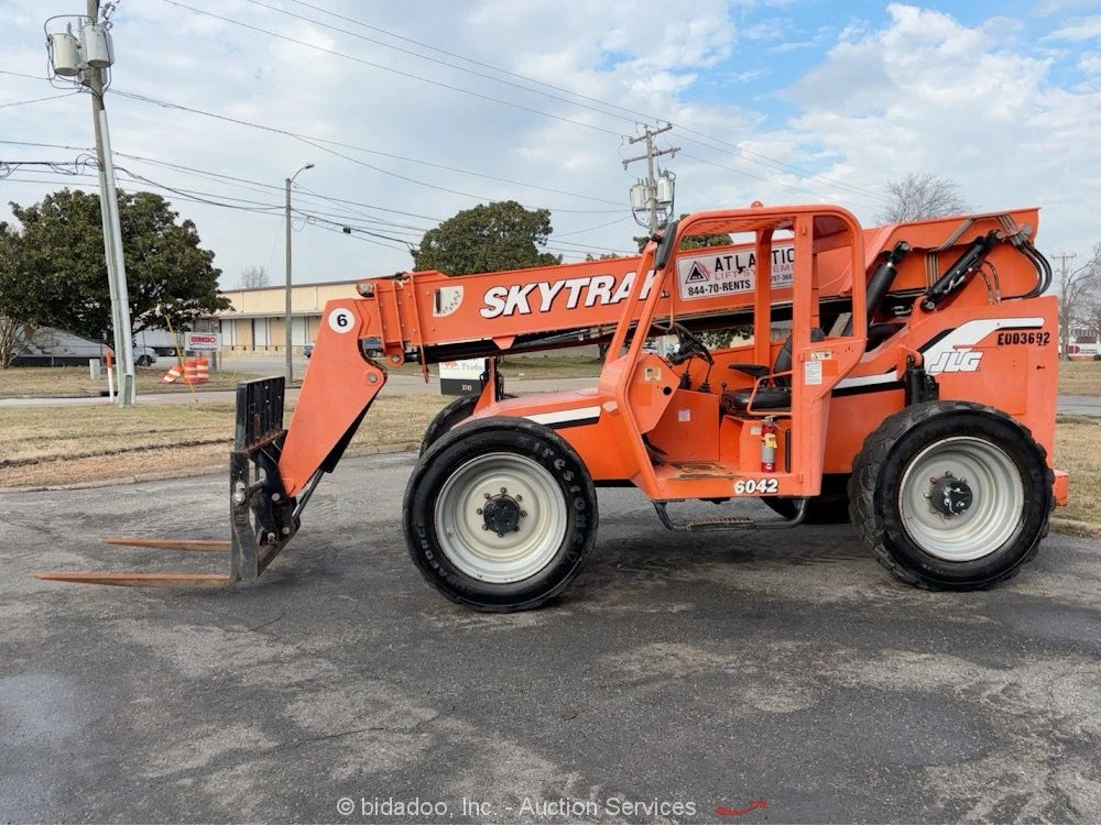 2007 Skytrak 6042 42' 6k lb Telescopic Reach Forklift Telehandler RECON bidadoo