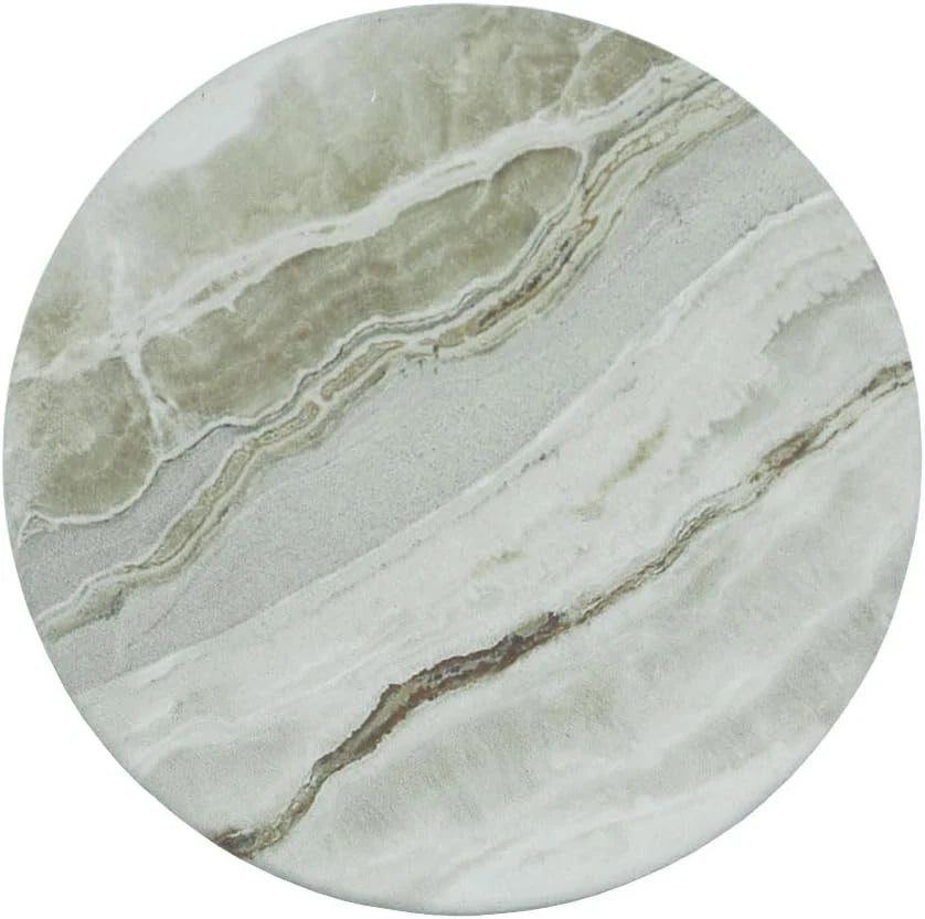 6 PCS Drink Coasters with Holder, 4 Inch Marble Style Ceramic Coaster for Coffee
