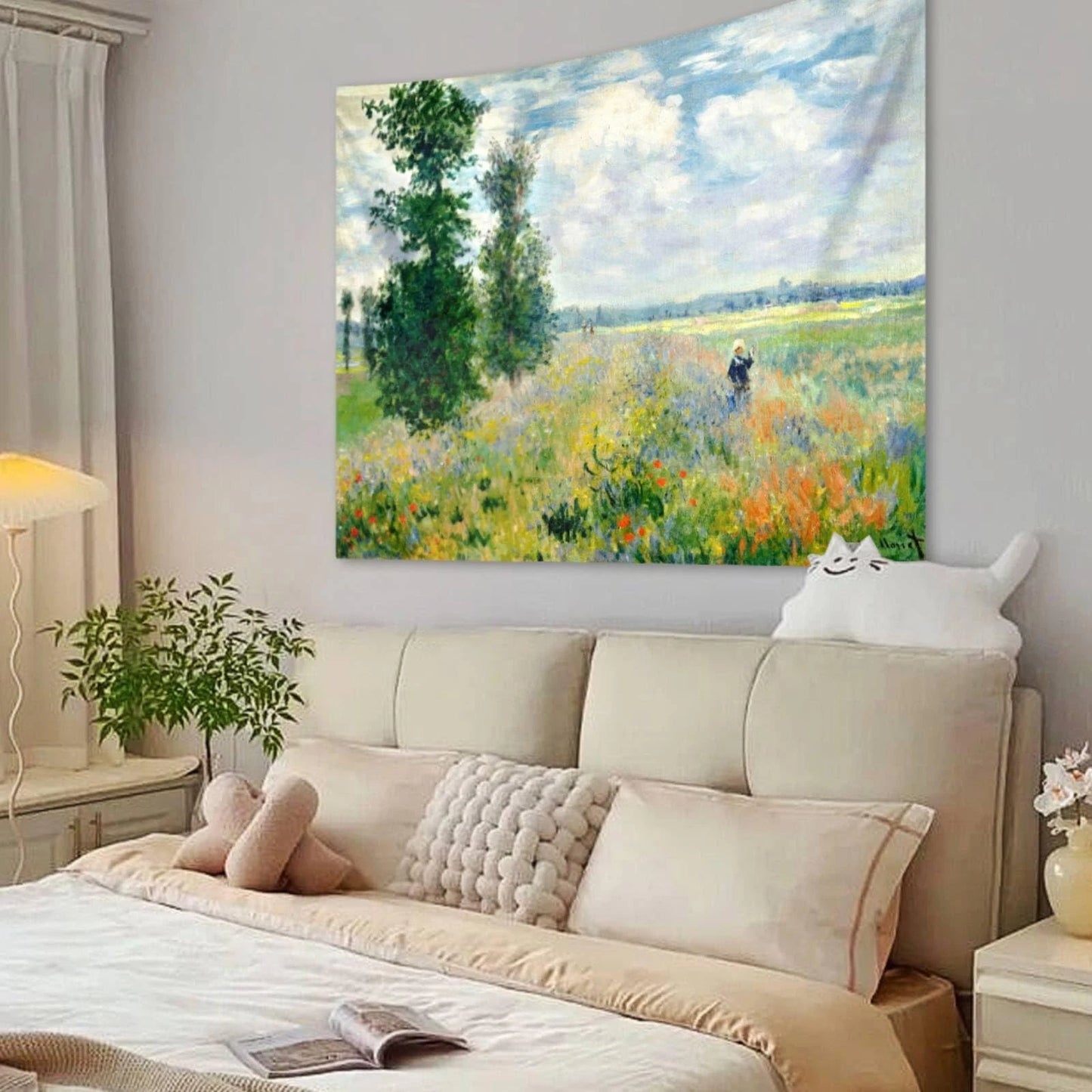 Monet Garden Art Poster Tapestry for 60"L x 51"W,