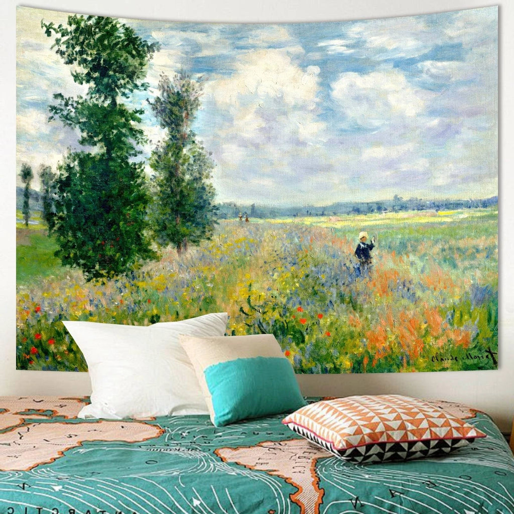Monet Garden Art Poster Tapestry for 60