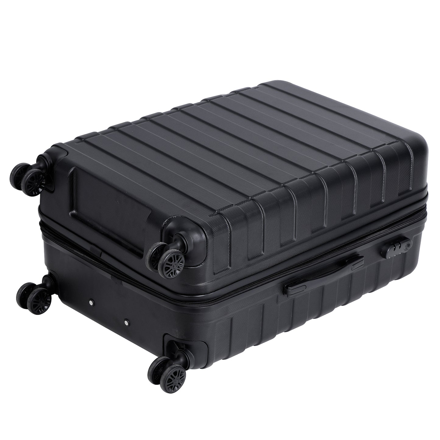 Expandable Luggage Set 3 Piece 21"26"30" Black Hardshell Suitcase with TSA Lock