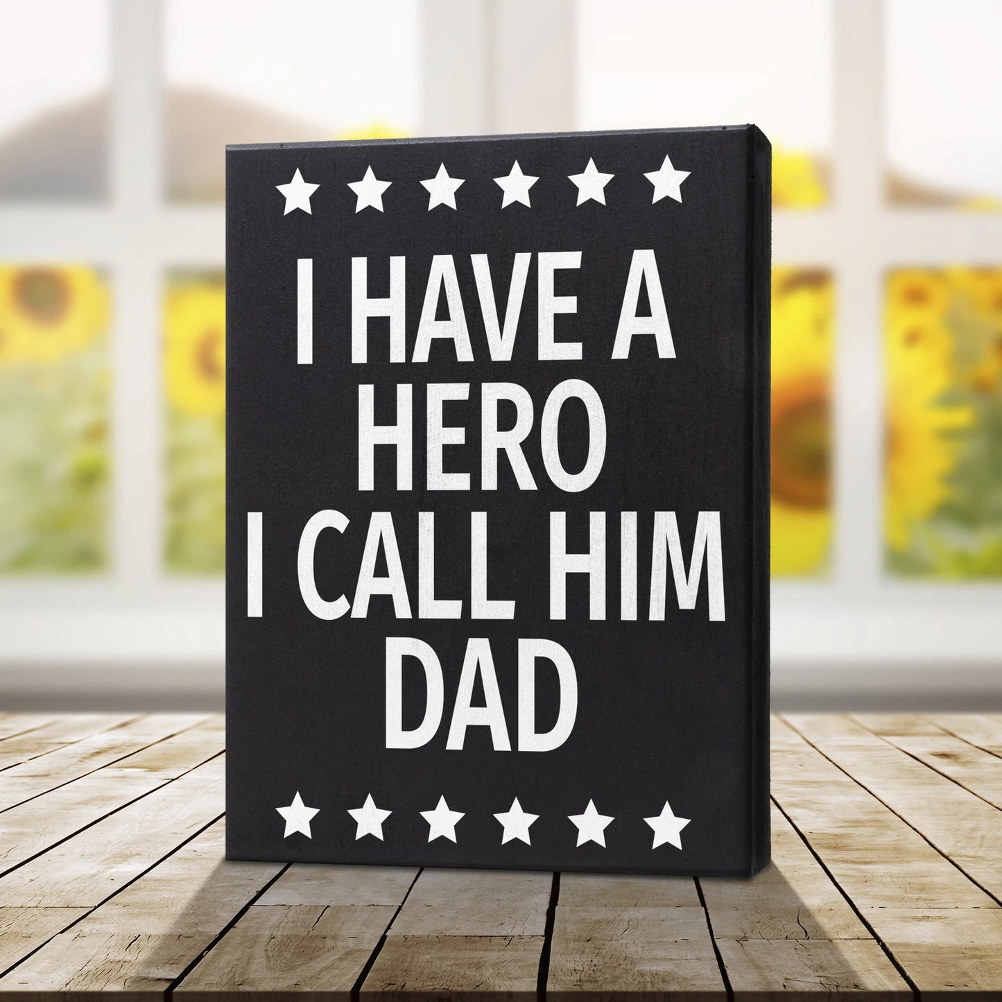 JennyGems Dad Gifts, I Have a Hero I Call Him Dad Sign, Father's Day Gift Idea