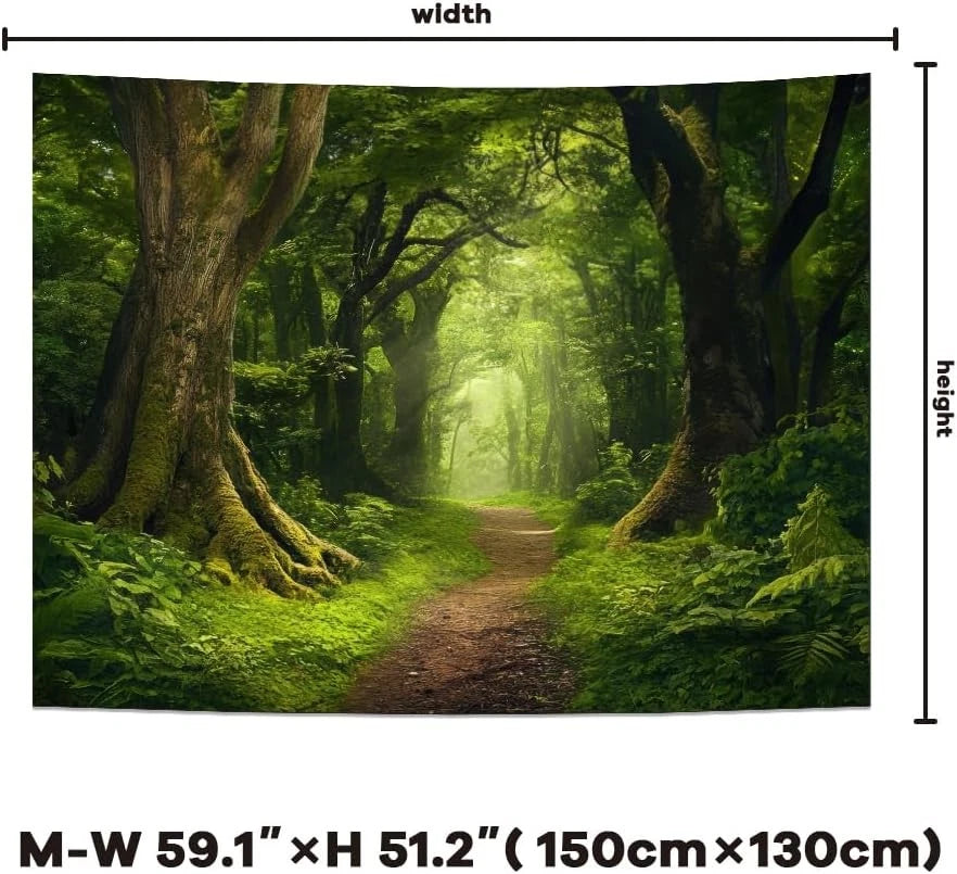 Amtoodopin Forest Tapestry Nature Landscape Tapestries 59.1L x 51.2W,