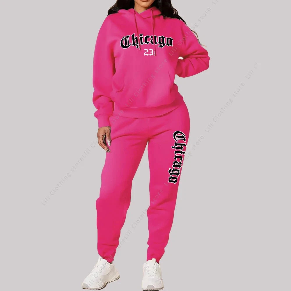 Women's Sets Hoodies Pants 2 Piece Outfits Aesthetic Sportswear Sweatsuit