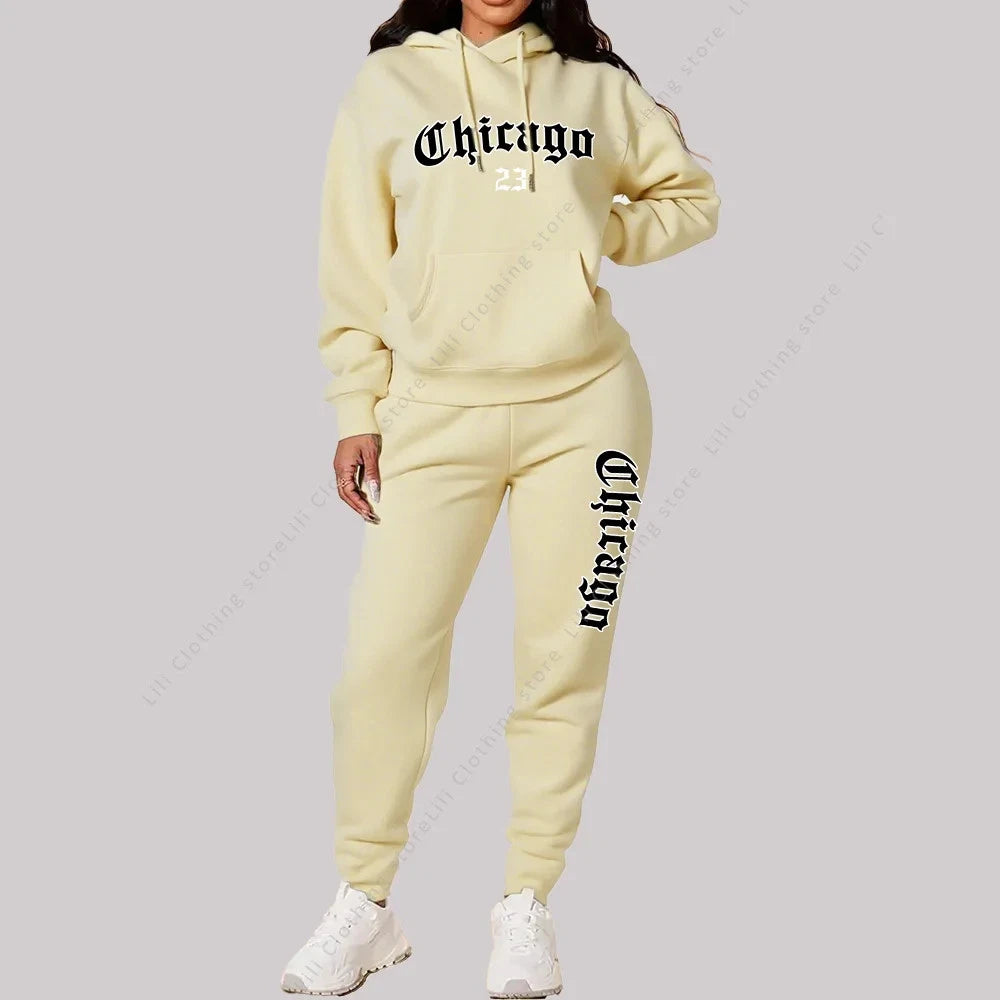 Women's Sets Hoodies Pants 2 Piece Outfits Aesthetic Sportswear Sweatsuit
