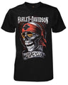 Harley-Davidson Men's Distressed Shady Skull Short Sleeve T-Shirt, Solid Black
