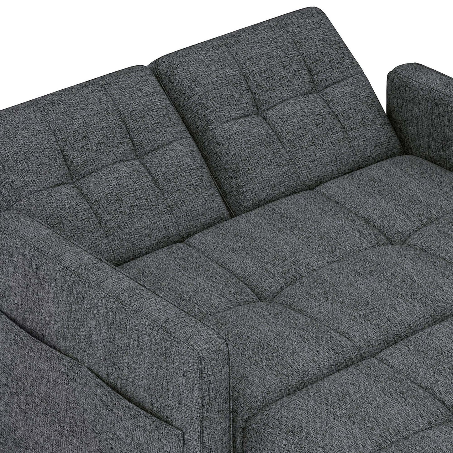 3 in 1 Convertible Sofa Bed 55 inch Sleeper Sofa Linen Loveseat Futon Couch