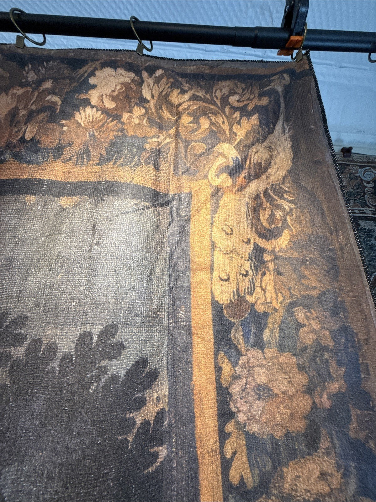 Fully Backed Antique Style Aubusson Verdure Tapestry Reproduction 90inch Tall