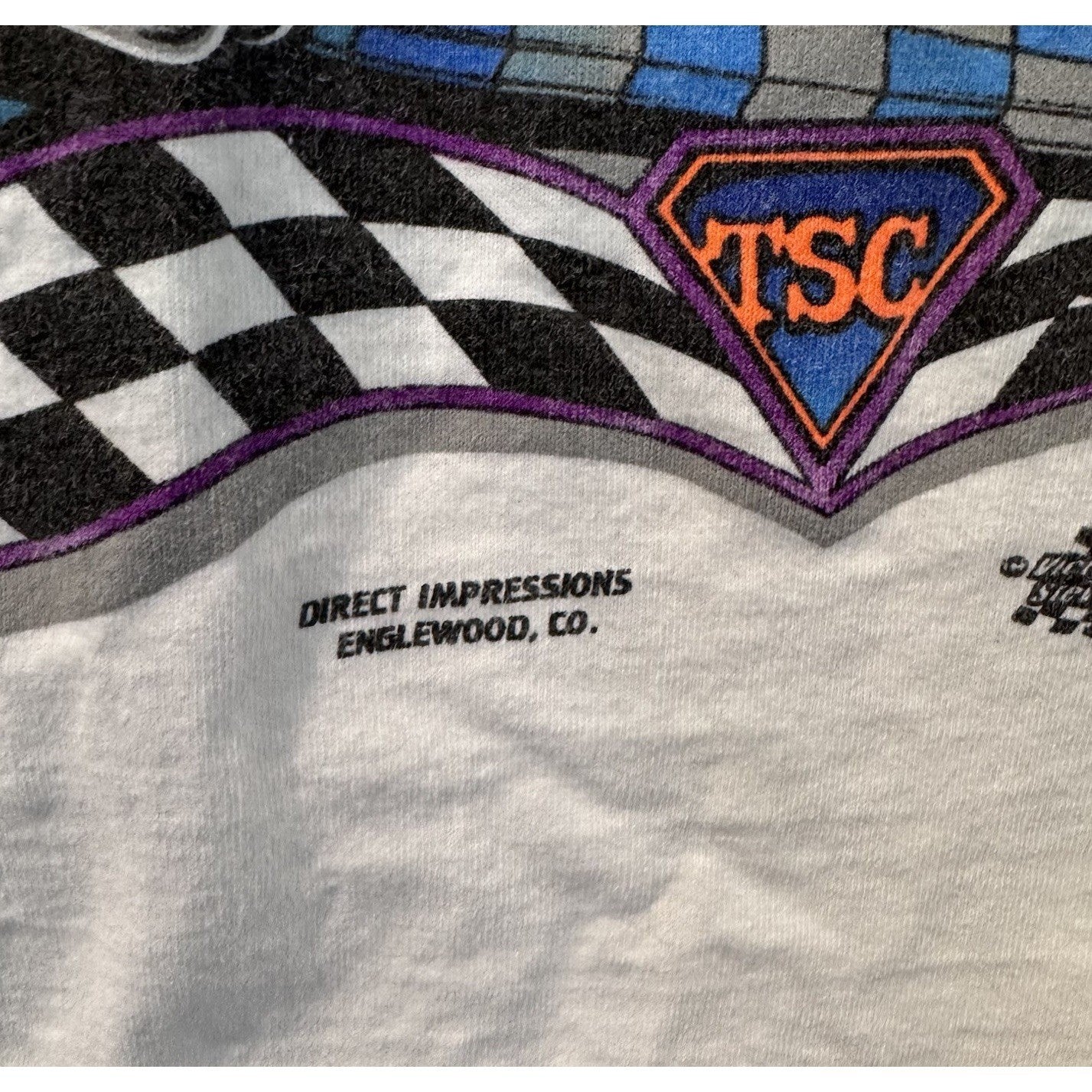 VTG Racing Graphic T-Shirt 2001 TSC Fast16 Champions Streetwear Neon Sz Small