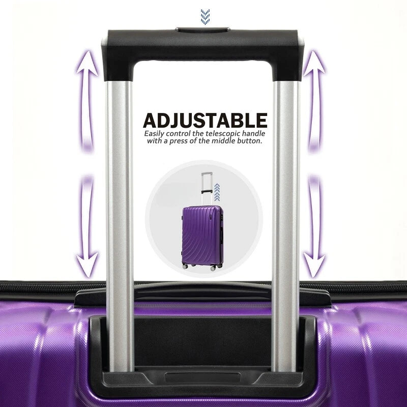 Luggage Set 3 Piece Expandable Suitcase TSA Lock Double Spinner Wheels HardSide