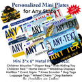 Personalized Any State Kids Mini License Plate Tag for Toys Bicycle Bike etc