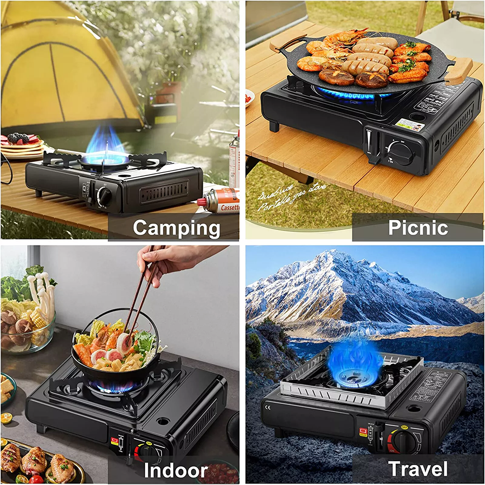 High-Power 3500W Butane Camping Stove with Brass Windproof Cooking Burners