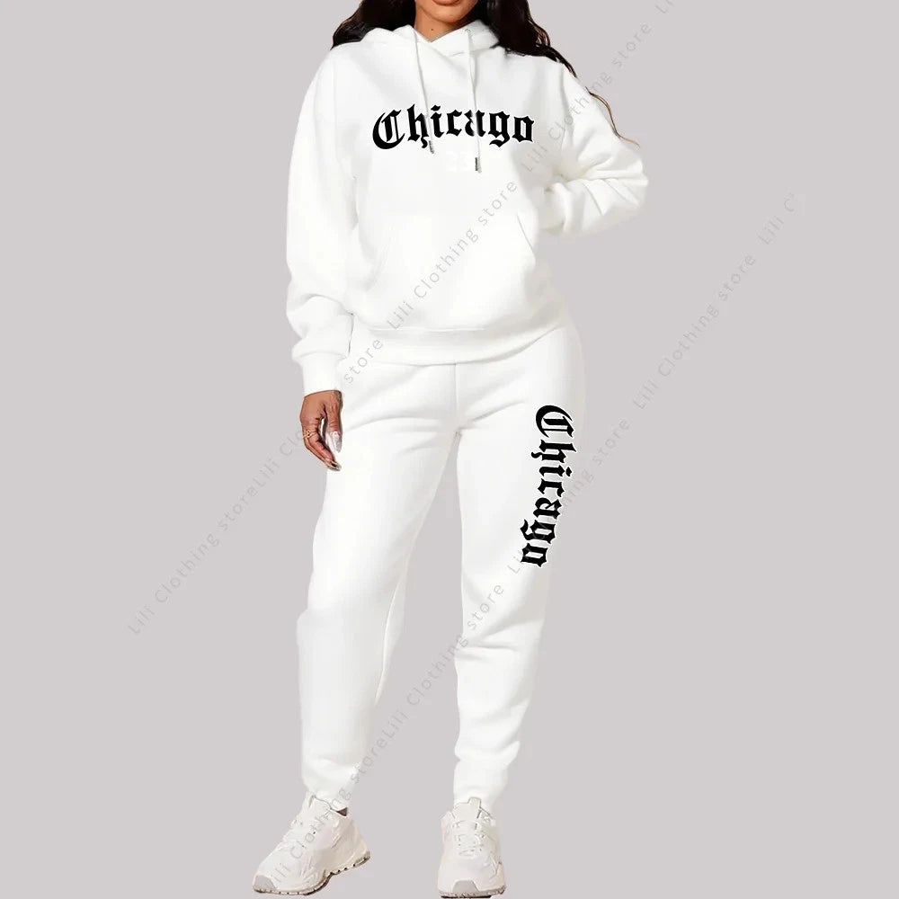 Women's Sets Hoodies Pants 2 Piece Outfits Aesthetic Sportswear Sweatsuit