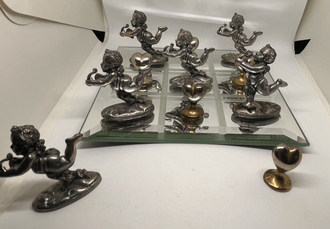Metzke 1994 Pewter Gold Tone Tic Tac Toe Mirror Board Angels Hearts | eBayeBay HomeMore information - About this item conditionDiners Club