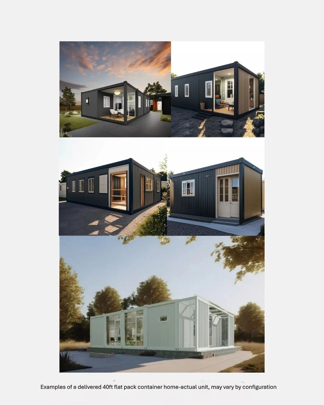 40ft Modular Container Home Prefab Tiny House 2/3 Bed, Bath, Kitchen- Fast Setup