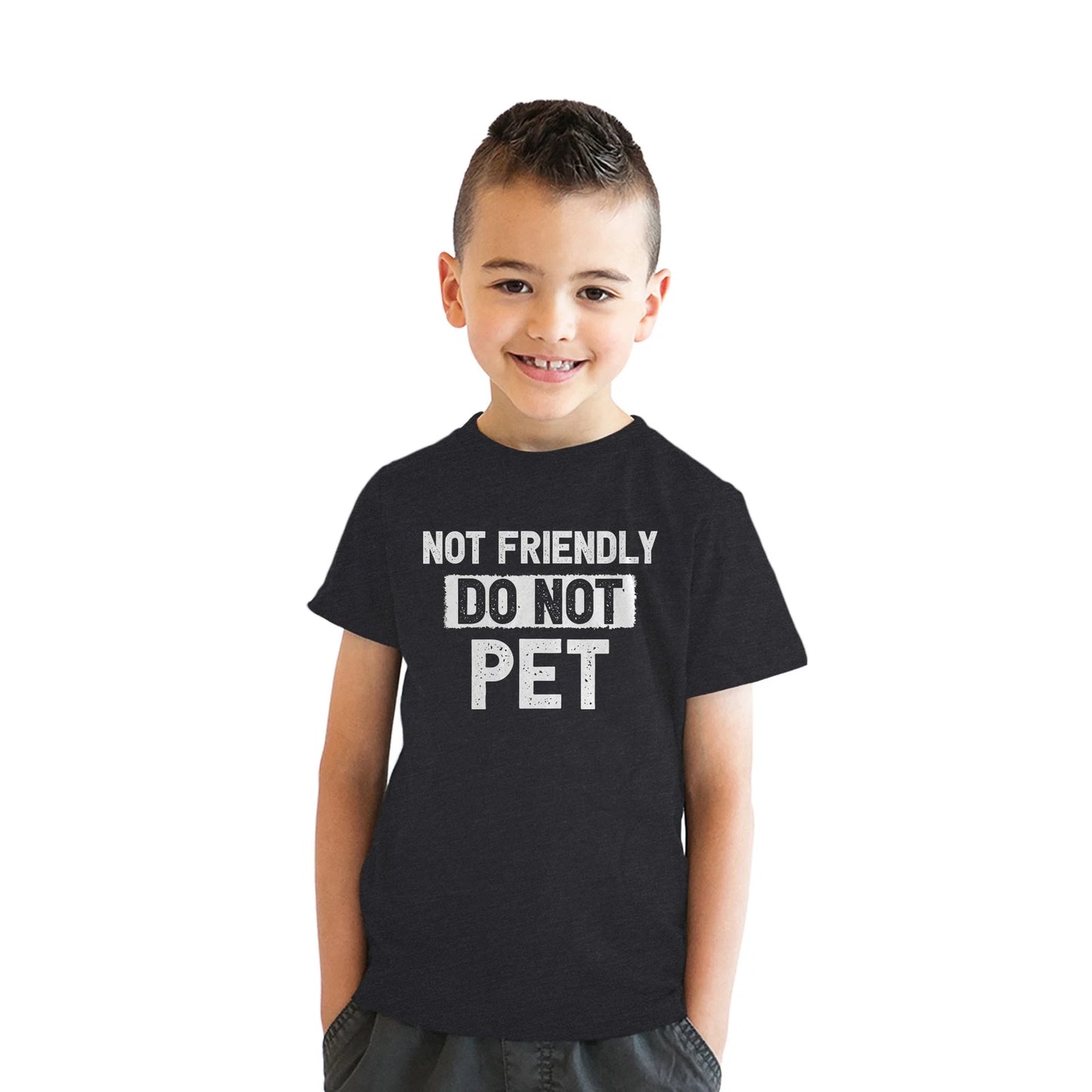 Youth Funny T Shirts Not Friendly Do Not Pet Sarcastic Warning Graphic Novelty