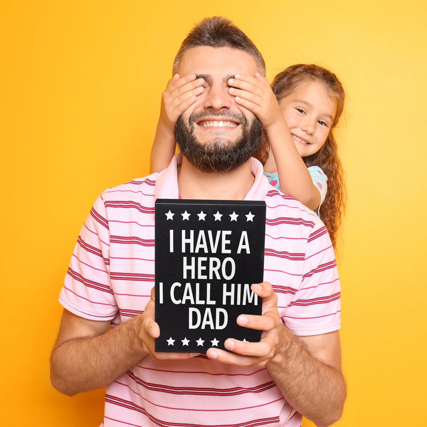 JennyGems Dad Gifts, I Have a Hero I Call Him Dad Sign, Father's Day Gift Idea