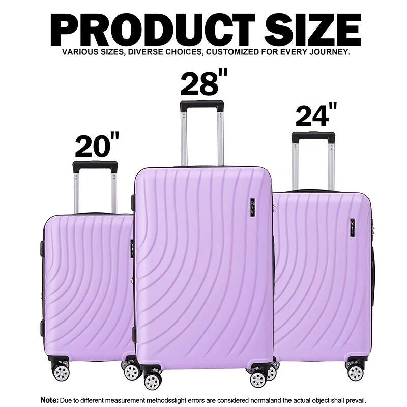 Luggage Set 3 Piece Expandable Suitcase TSA Lock Double Spinner Wheels HardSide