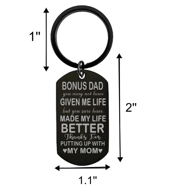Durable Dog Tag Keychain Any Man Can Be a Father Special Bonus Dad Keepsake Idea