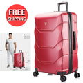 Lightweight 30-inch Red Travel Suitcase Hard Side Luggage with Spinner Wheels