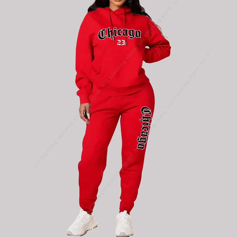 Women's Sets Hoodies Pants 2 Piece Outfits Aesthetic Sportswear Sweatsuit
