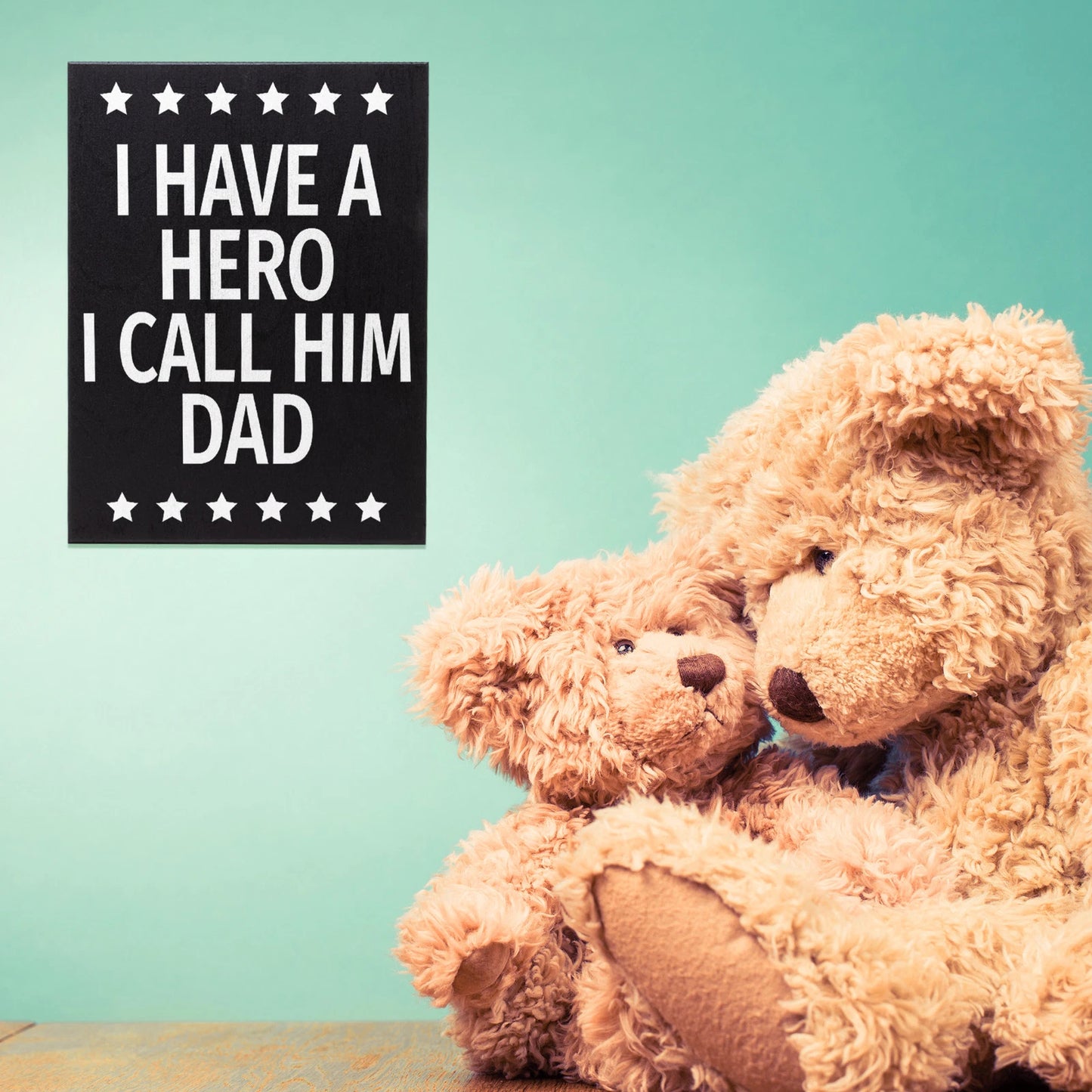 JennyGems Dad Gifts, I Have a Hero I Call Him Dad Sign, Father's Day Gift Idea