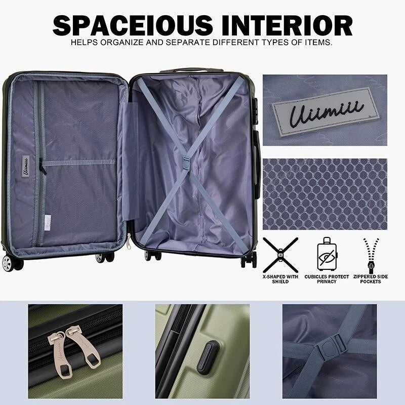 Luggage Set 3 Piece Expandable Suitcase TSA Lock Double Spinner Wheels HardSide
