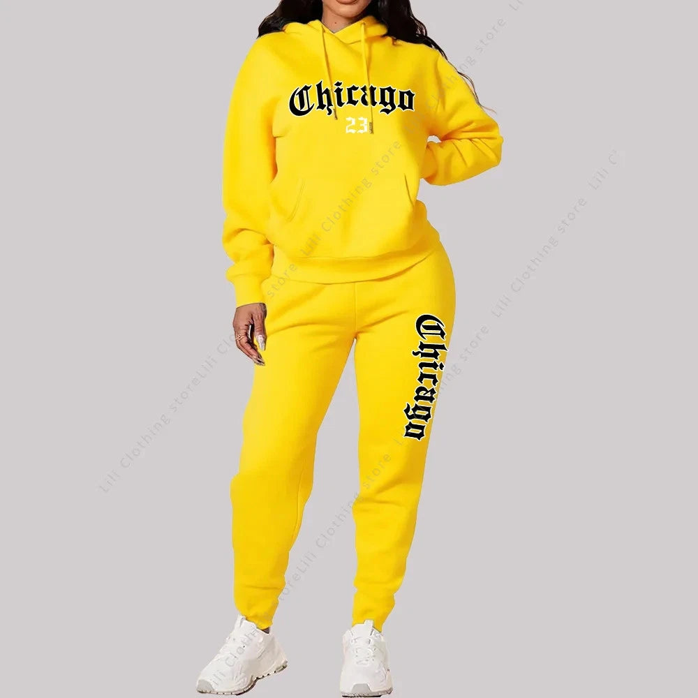 Women's Sets Hoodies Pants 2 Piece Outfits Aesthetic Sportswear Sweatsuit