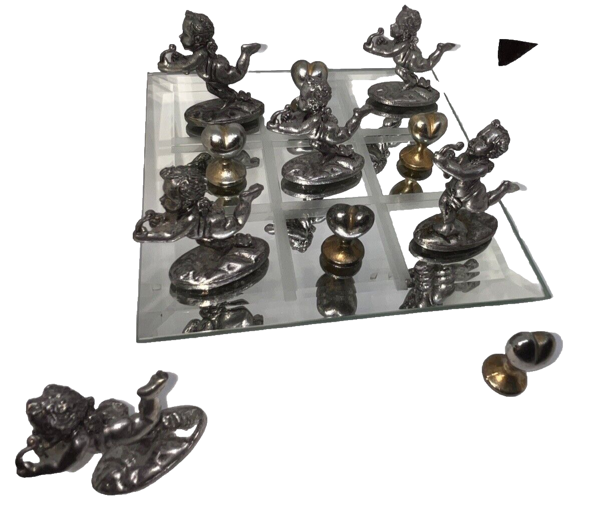 Metzke 1994 Pewter Gold Tone Tic Tac Toe Mirror Board Angels Hearts | eBayeBay HomeMore information - About this item conditionDiners Club