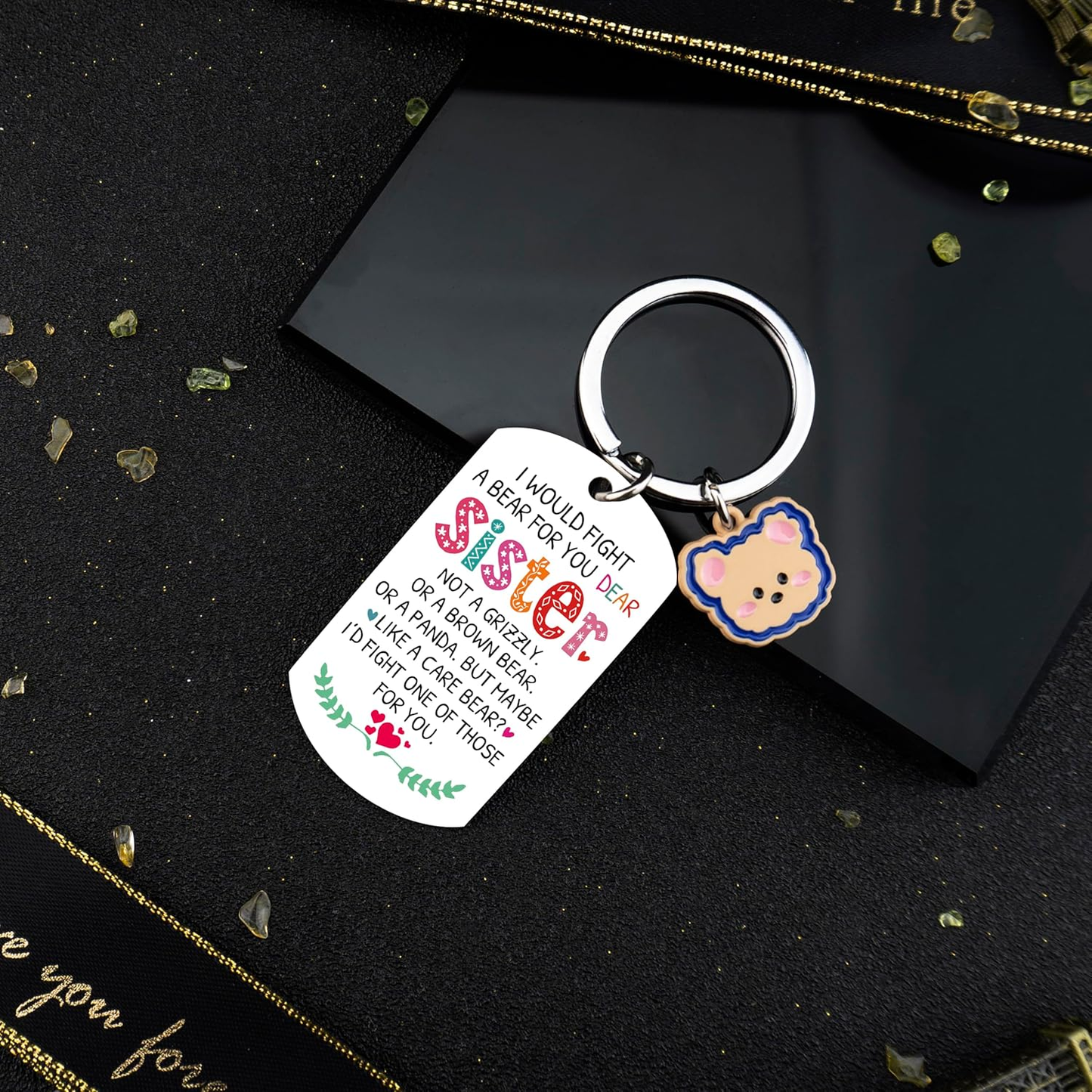 Sister Birthday Ideas for Sisters Women Cute Bear Keychain Birthday Gift for Bes
