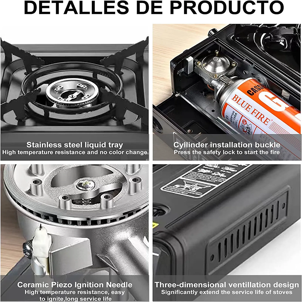 High-Power 3500W Butane Camping Stove with Brass Windproof Cooking Burners