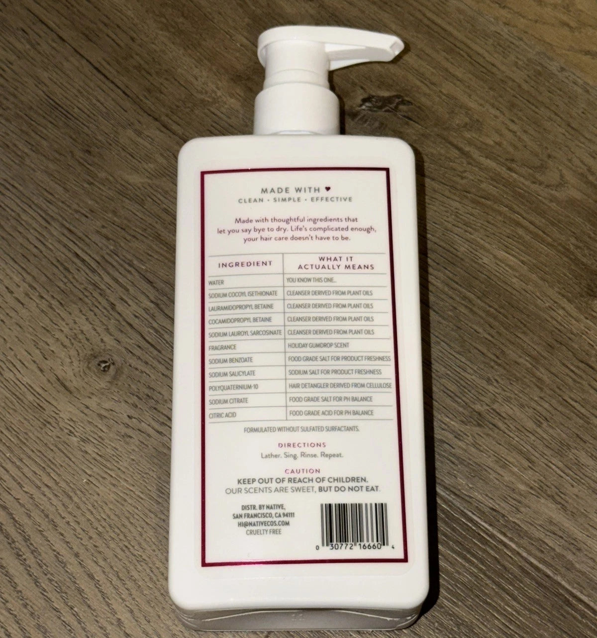 Native Hair Care Holiday Gumdrop Moisturizing Shampoo 16.5 oz