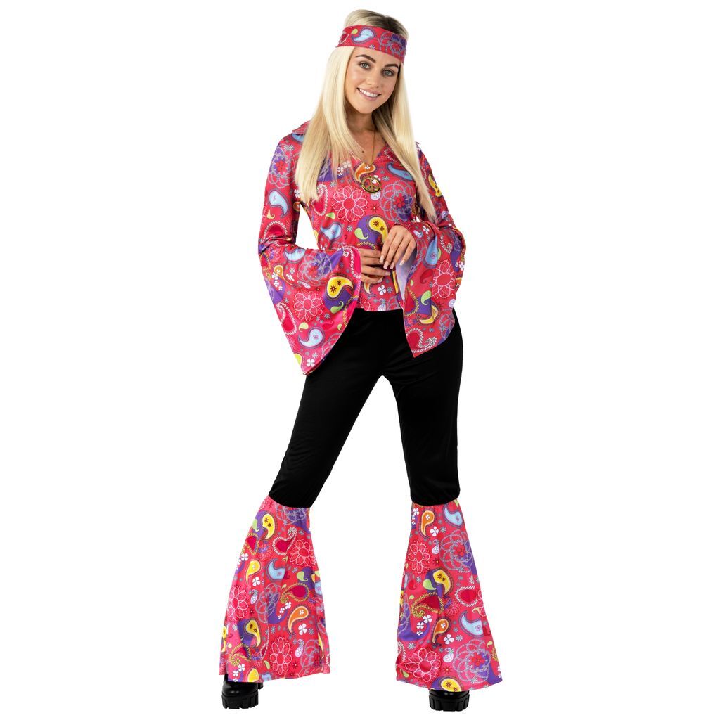 Women`s 1970s Pink Hippie Costume Ladies Disco Flares S - XXL Halloween | eBayeBay HomeMore information - About this item conditionDiners Club