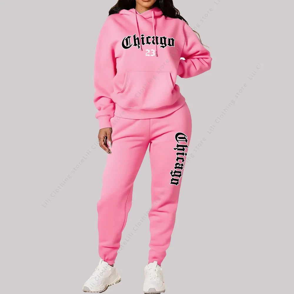 Women's Sets Hoodies Pants 2 Piece Outfits Aesthetic Sportswear Sweatsuit