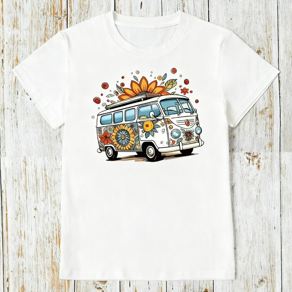 Women's Vintage Hippie Van T-Shirt Floral Boho Retro Bus White Black Casual Top | eBayPágina principal de eBayMás información, sobre el estado del artículoDiners Club
