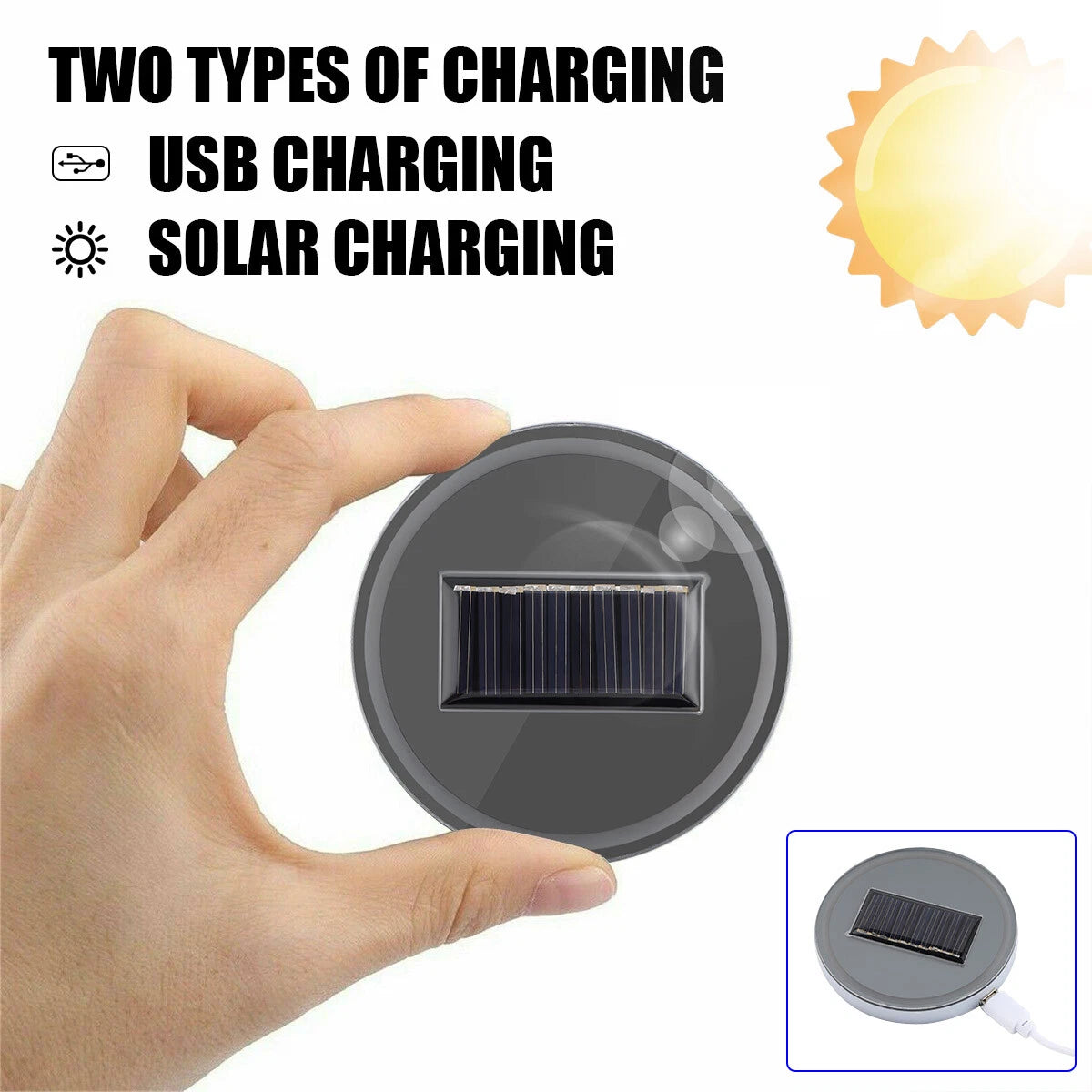 Almohadilla de luz solar LED para taza cubierta de luz para automóvil decoración de interiores accesorios de luz para automóvil 2 piezas-