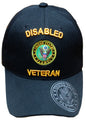 U.S. Army, Disabled Veteran, Emblem on bill, black hat, licensed