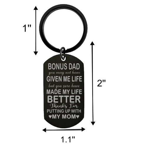 Durable Dog Tag Keychain Any Man Can Be a Father Special Bonus Dad Keepsake Idea
